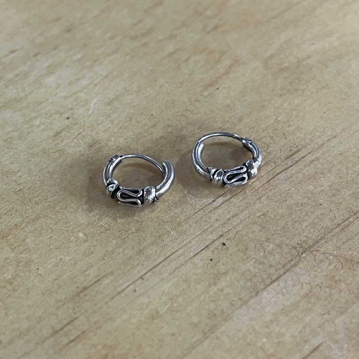 Argollas plata 925 bali S1