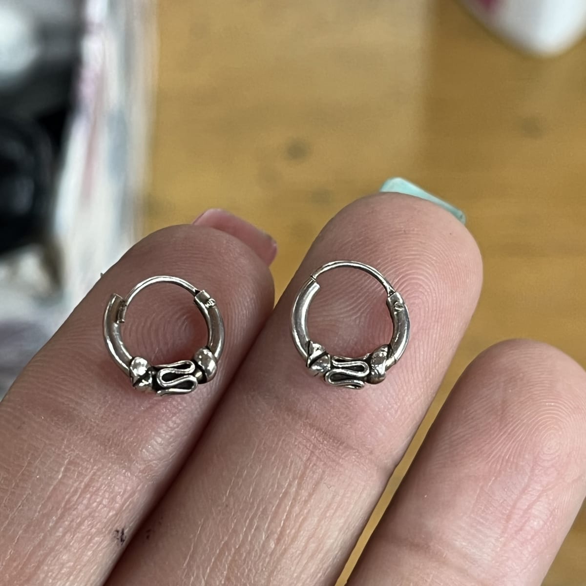 Argollas plata 925 bali XS1
