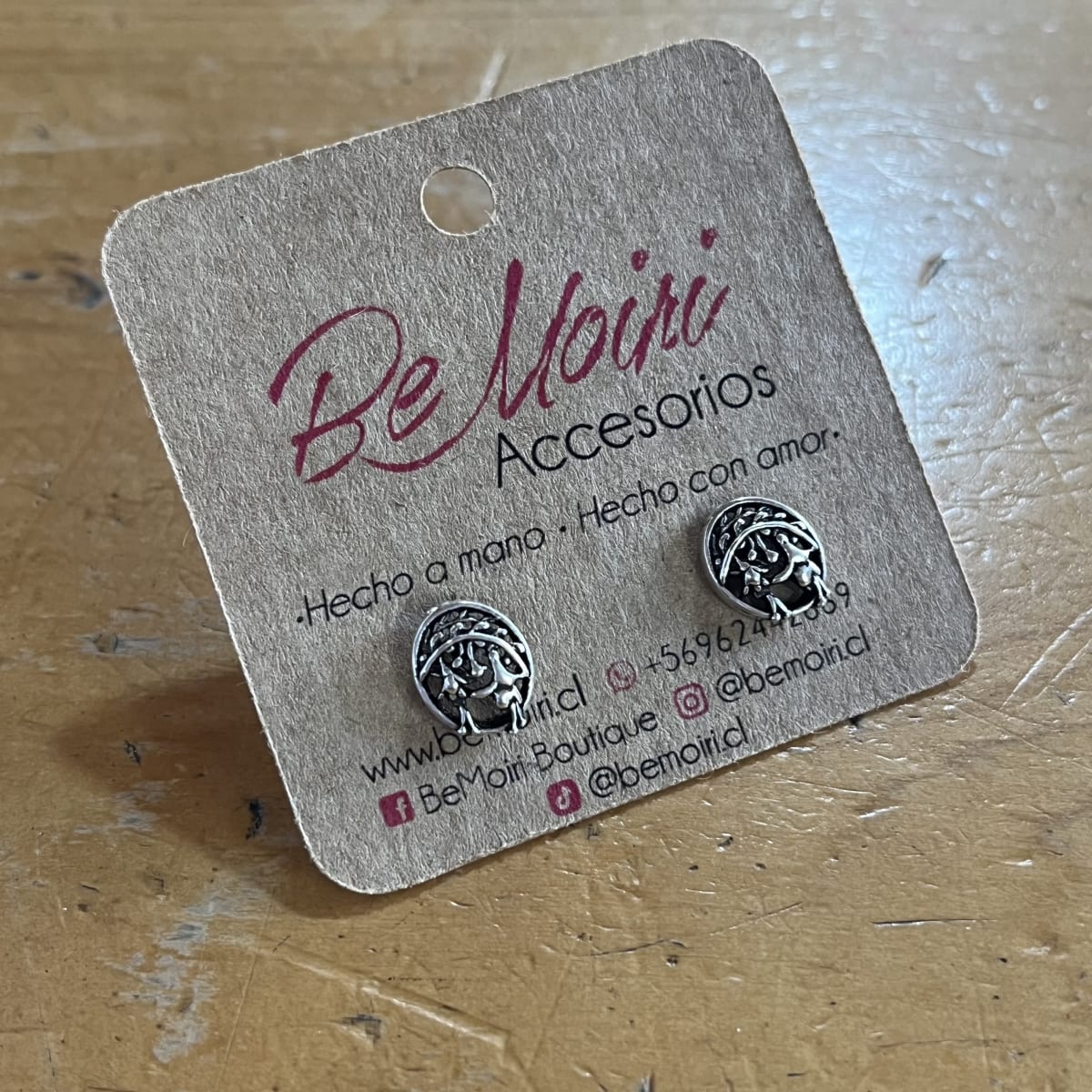 Aros plata 925 pegados copihue envejecido1