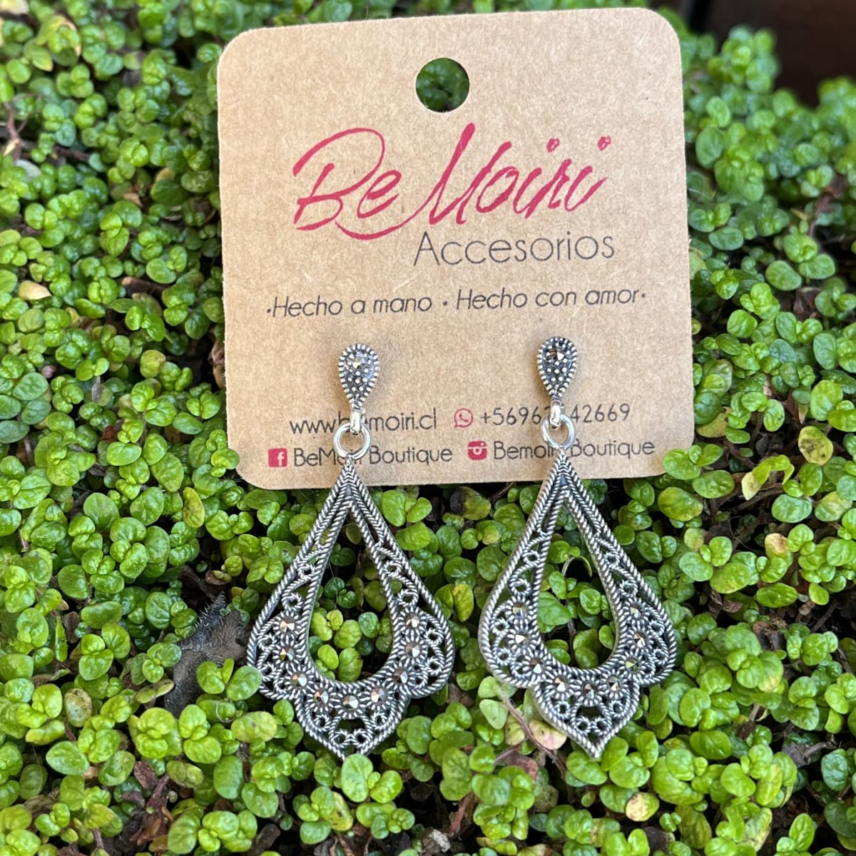 Aros plata 925 colgantes pasador marquesitas mandala1