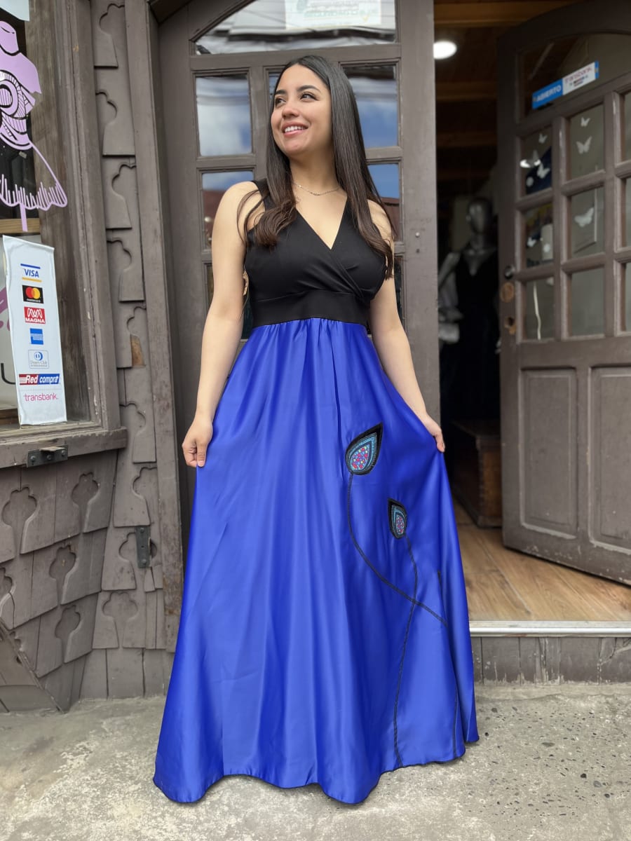 Vestido Kisu fiesta Indira azul negro1