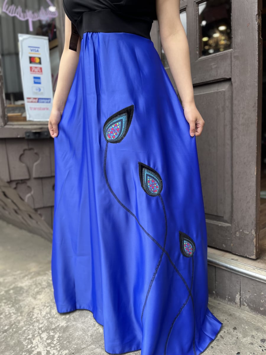 Vestido Kisu fiesta Indira azul negro2