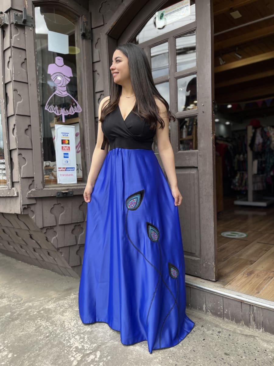 Vestido Kisu fiesta Indira azul negro3