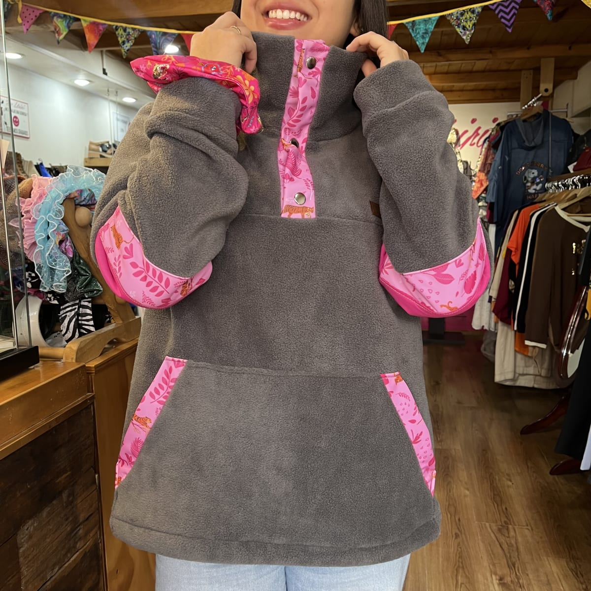 Poleron Astrea Sirena de Quinchao polar gris2