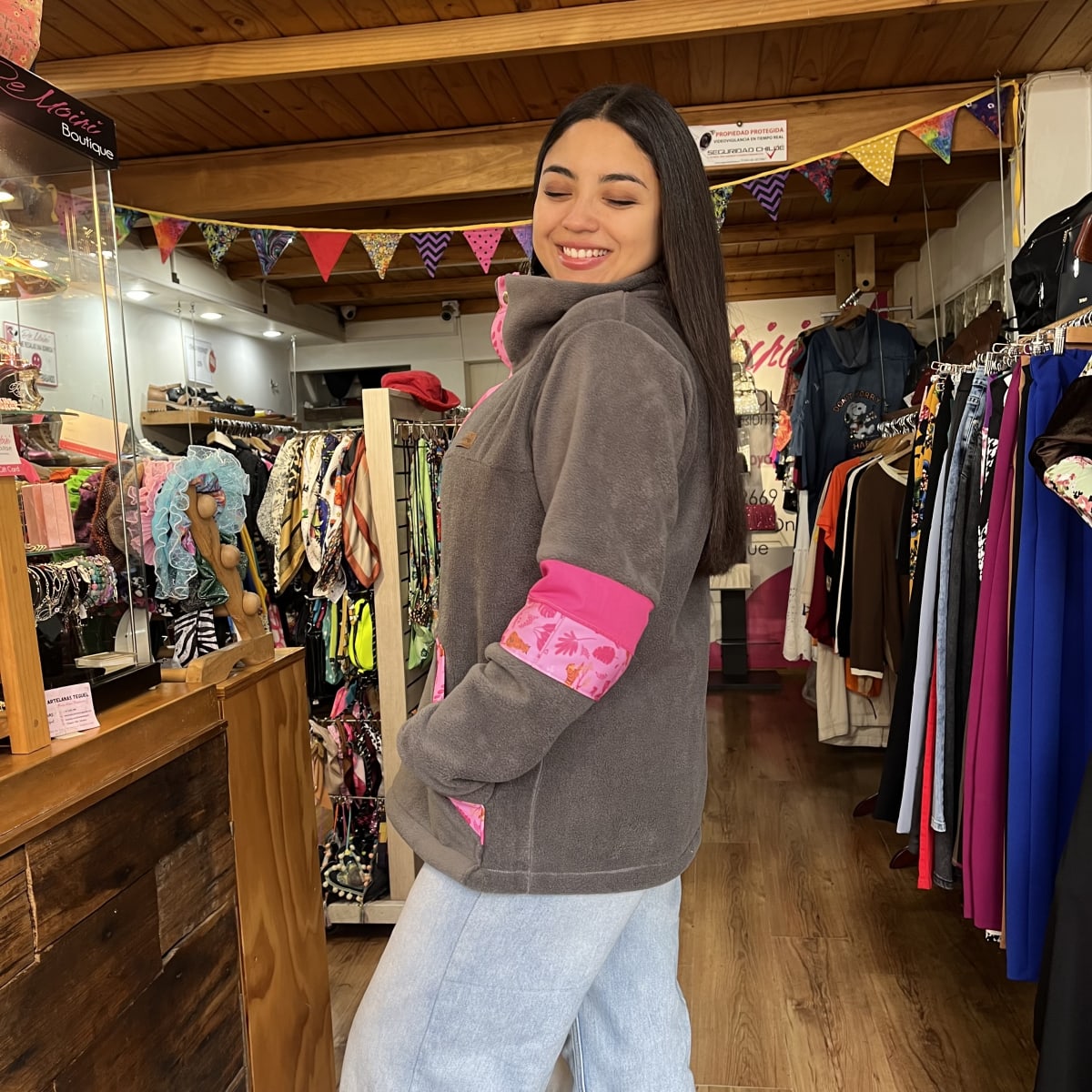 Poleron Astrea Sirena de Quinchao polar gris3