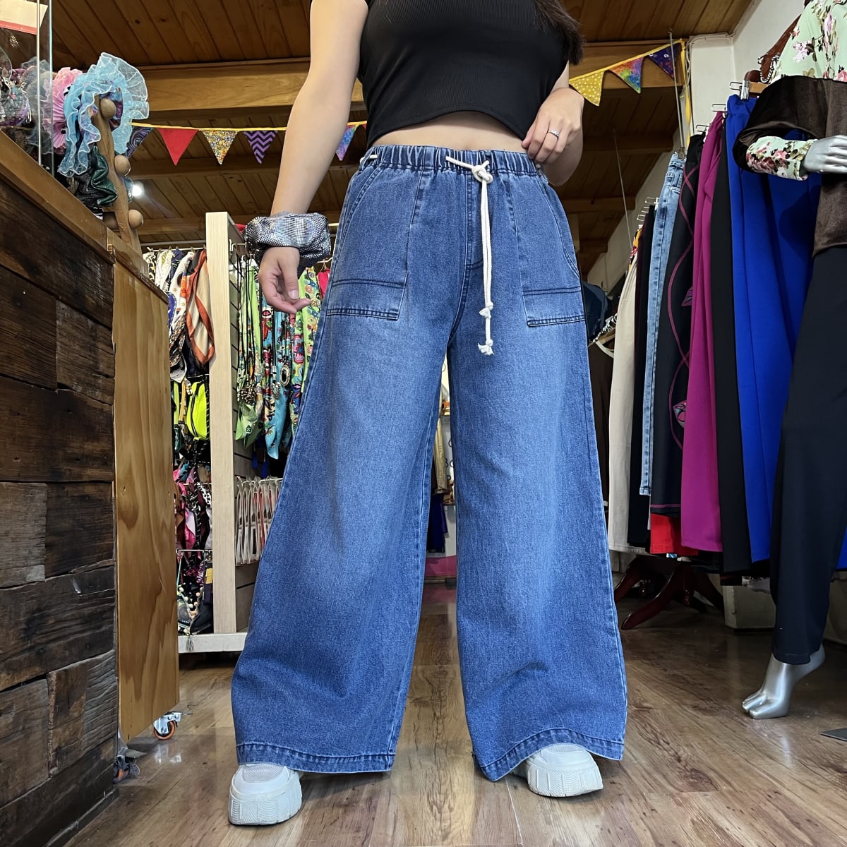 Pantalon Palazzo mezclilla azul2