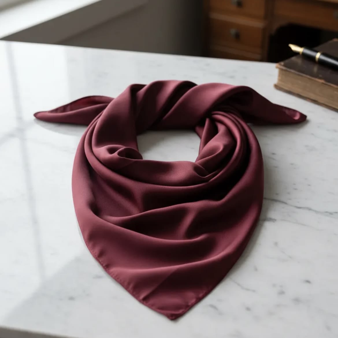 Pañuelo seda 70*70 cms burdeo5