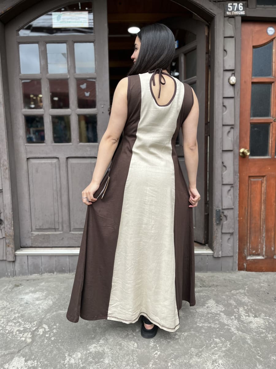 Vestido Icalma cafe  sin manga3