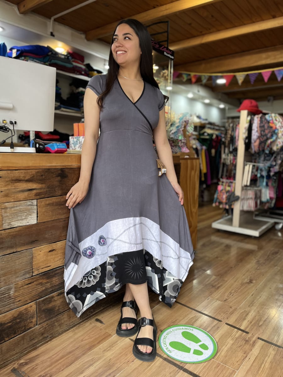 Maxi vestido kisu Sevilla gris1