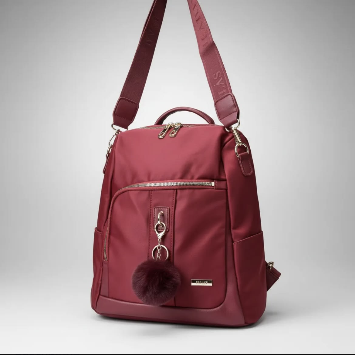 Mochila Lilás antirrobo rojo llavero7