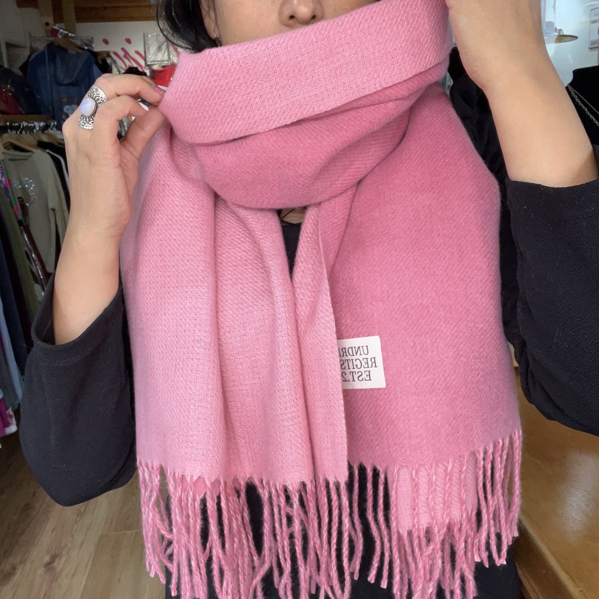 Bufanda cashmere reversible rosada1