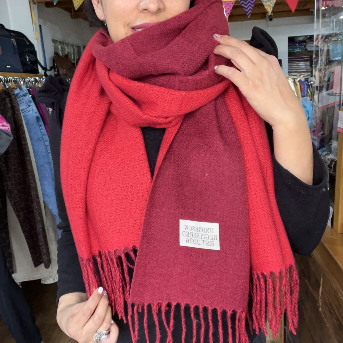 Bufanda cashmere reversible rojo italiano2