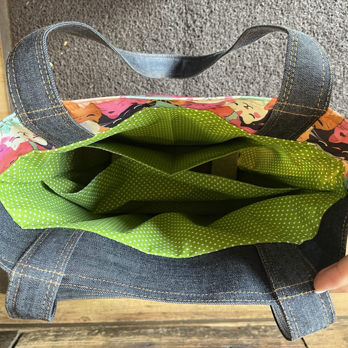 Tote Bag Tu vocacion inspira hojas tropical petroleo3