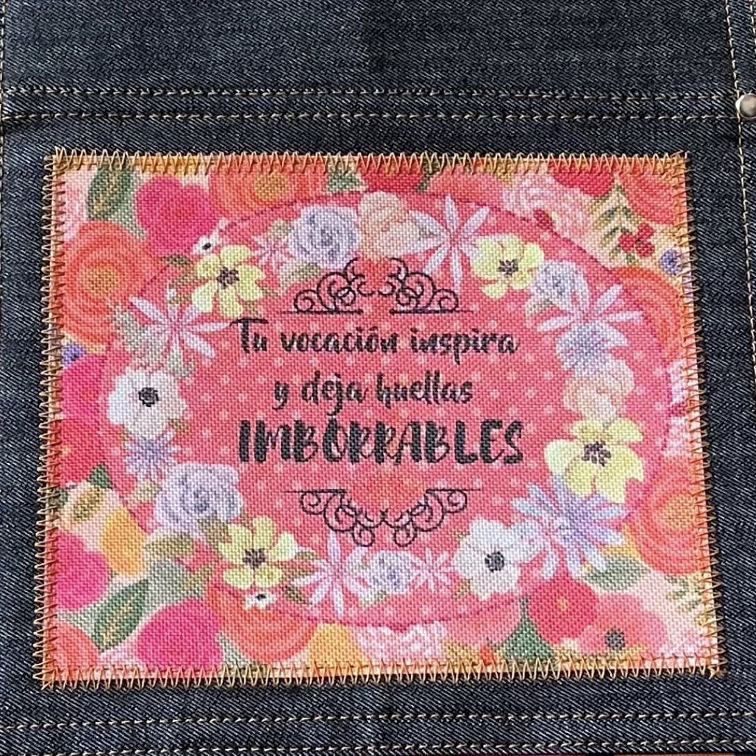 Tote Bag Tu vocacion inspira celeste florecitas2