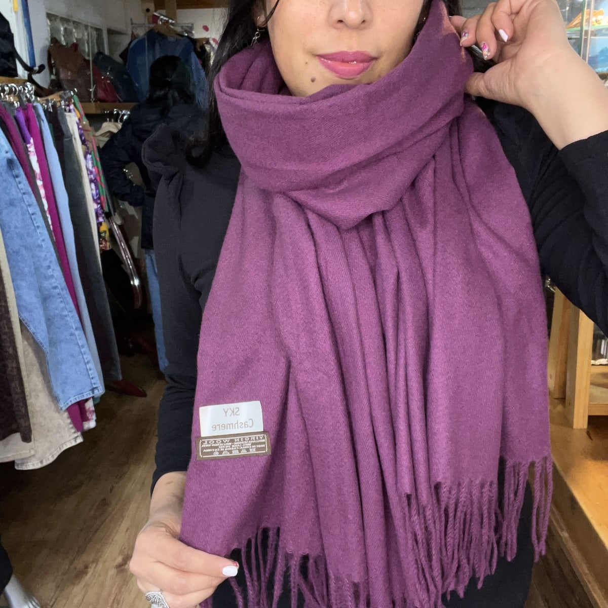 Bufanda cashmere ciruela1