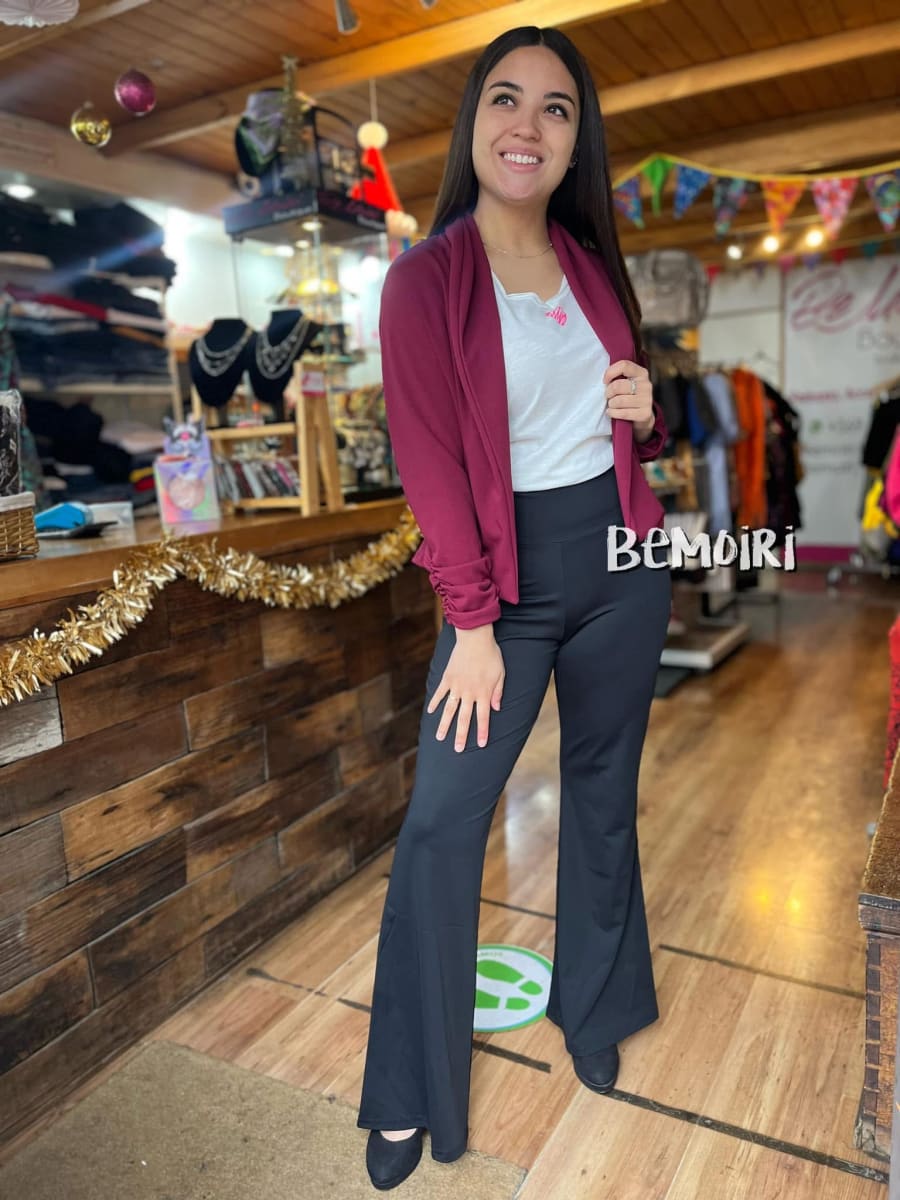 Calza flare suplex brasileño negro pretina alta1