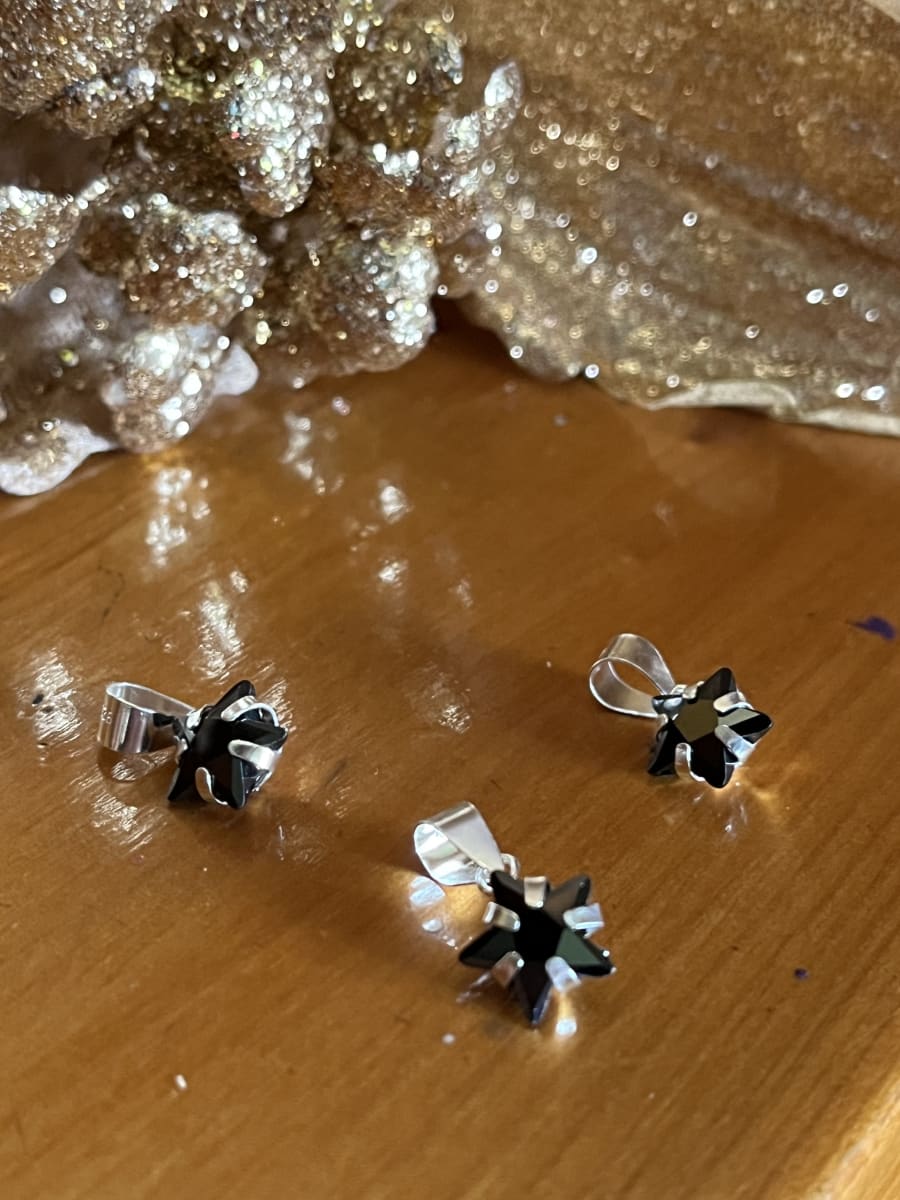 Colgante plata 925 punto de luz negro1