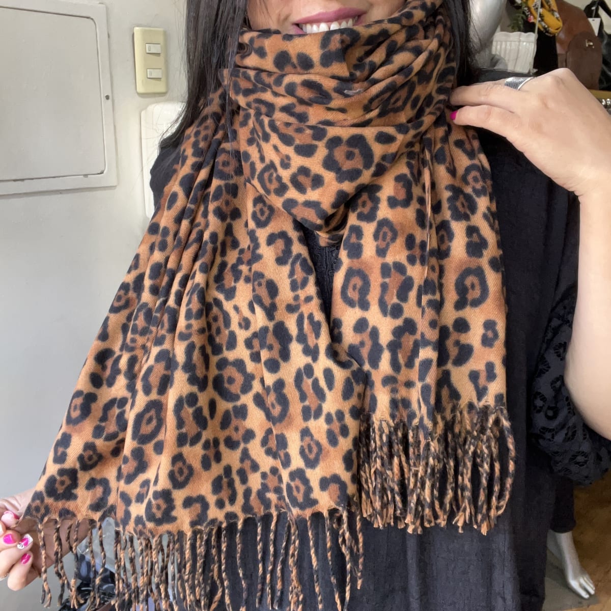 Bufanda Cashmere animal print leopardo camel3