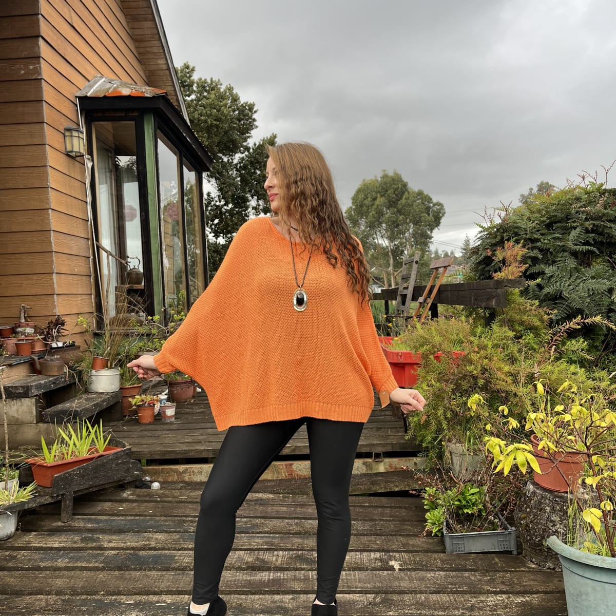 Tejido hilo mur panal naranjo2