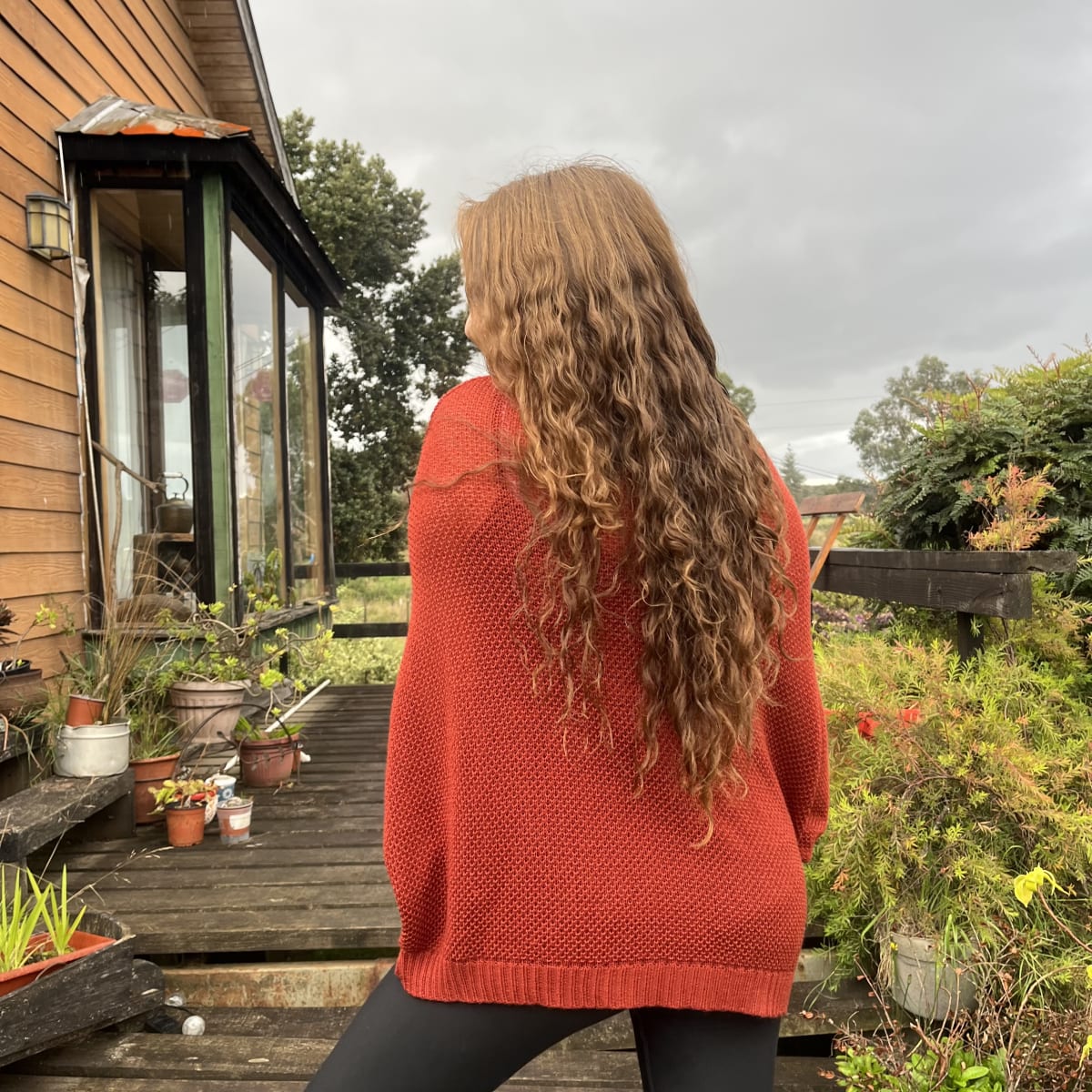 Tejido hilo mur panal terracota2