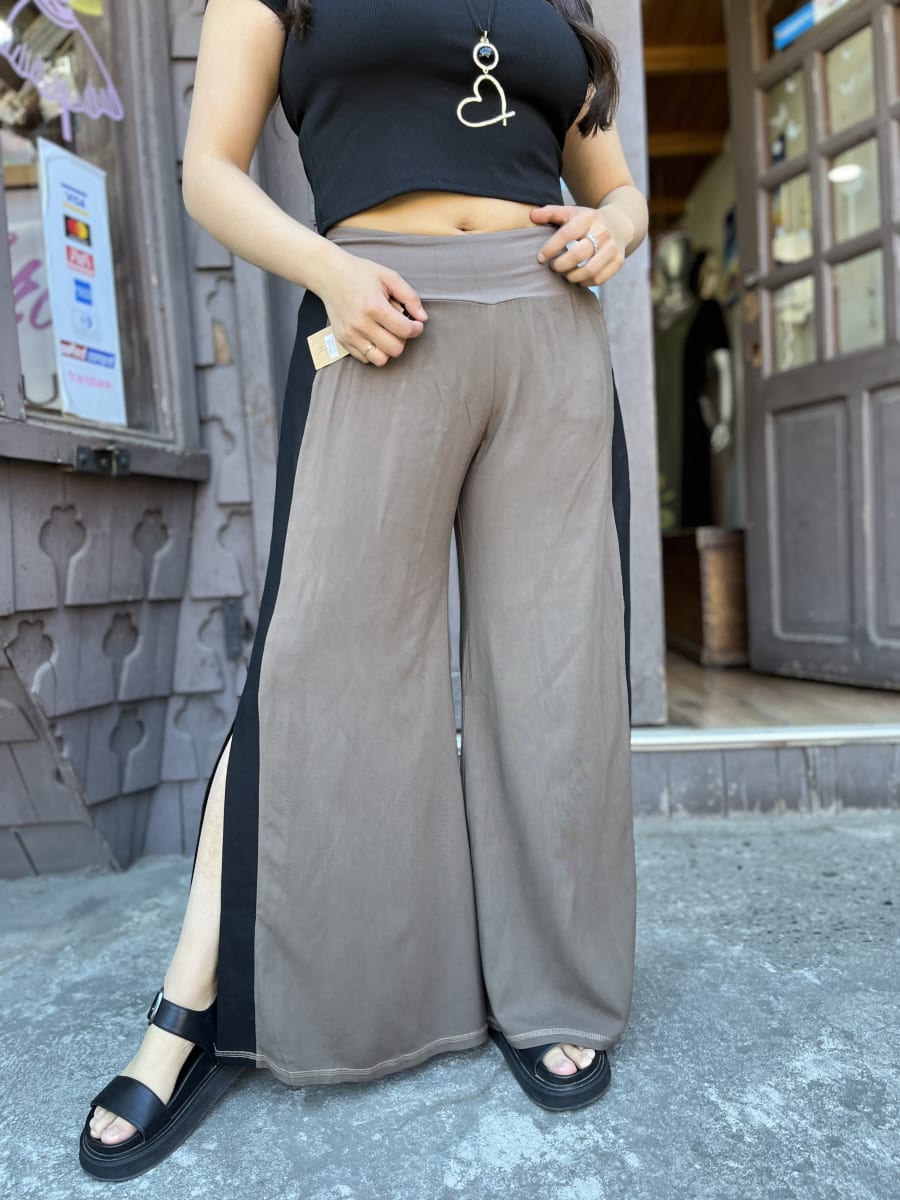 Palazzo kisu Tajali viscosa lino cafe negro2