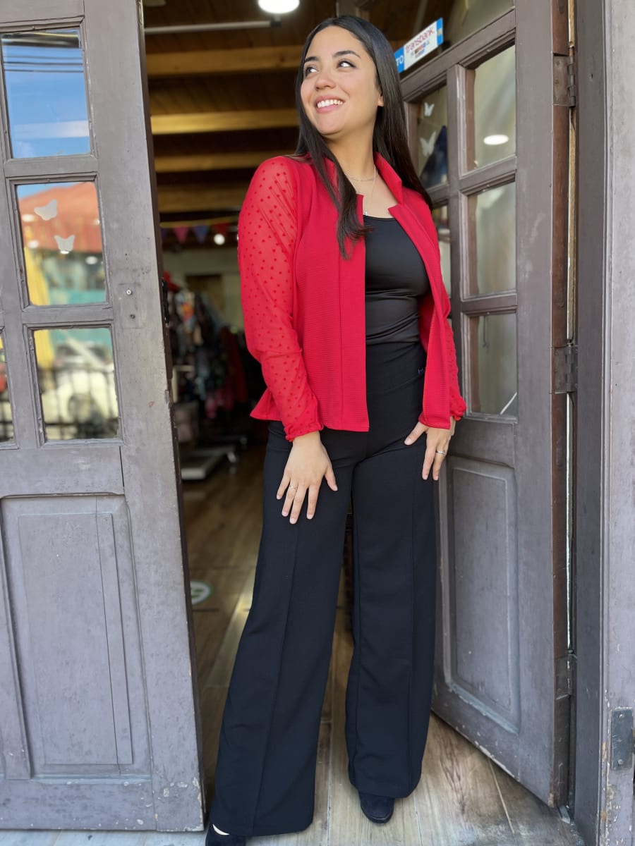 Blazer Andrea rojo mangas transparencia corazon2