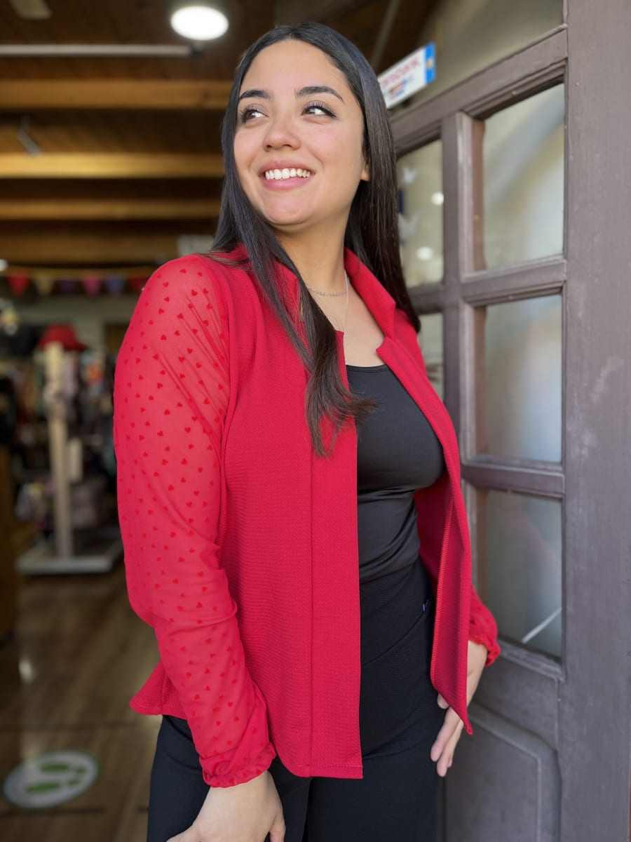 Blazer Andrea rojo mangas transparencia corazon1