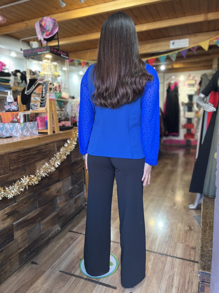 Blazer Andrea azul rey mangas transparencia corazon4