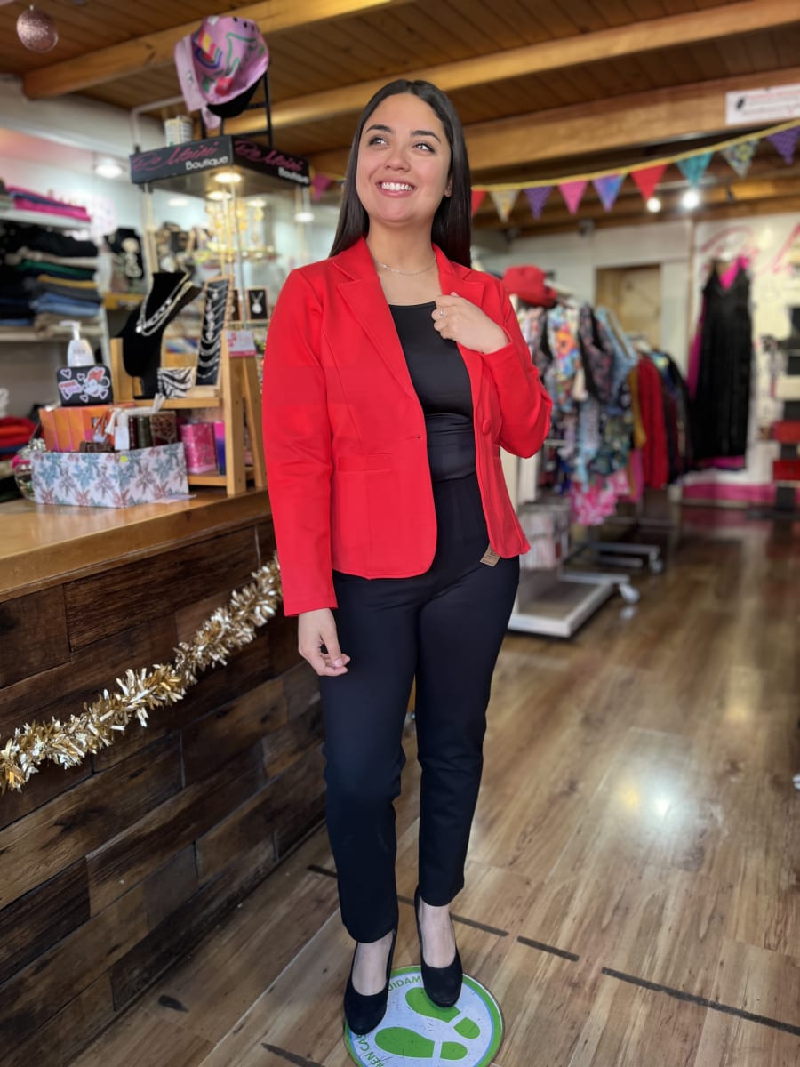 Blazer con boton algodon rojo3