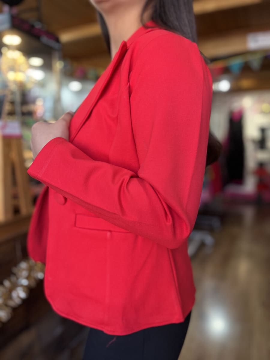 Blazer con boton algodon rojo2