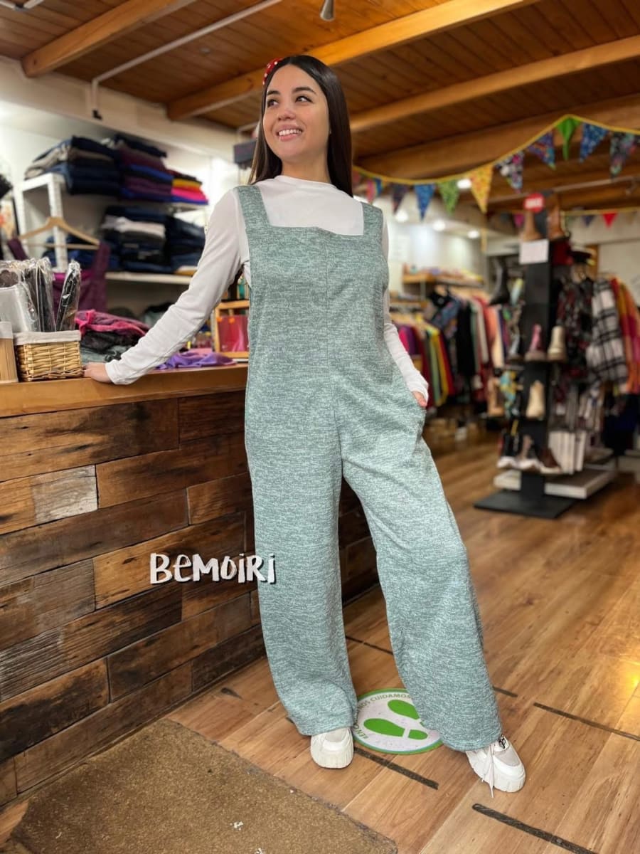 Jardinera Ginna verde agua lanilla italiana2