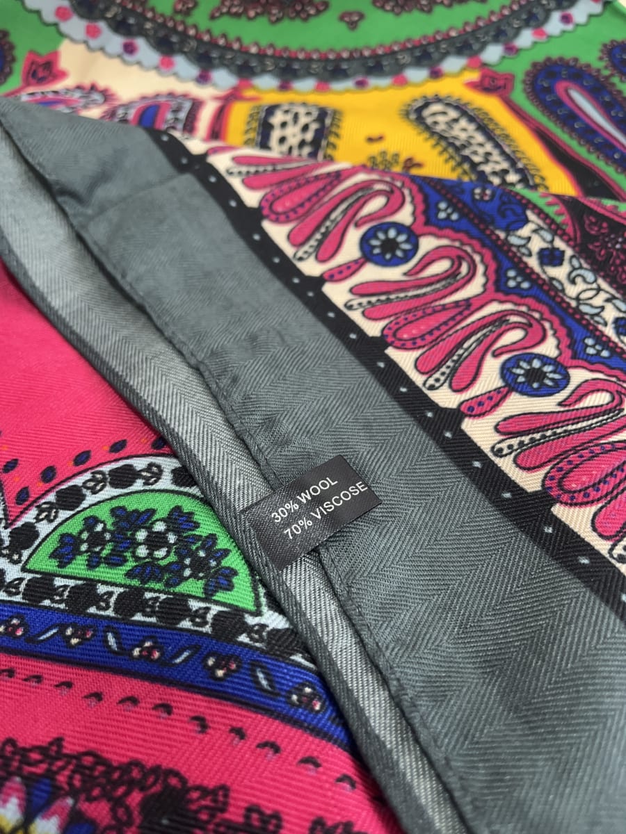 Pañuelo borlas 120*120 cms gris fucsia mandalas2