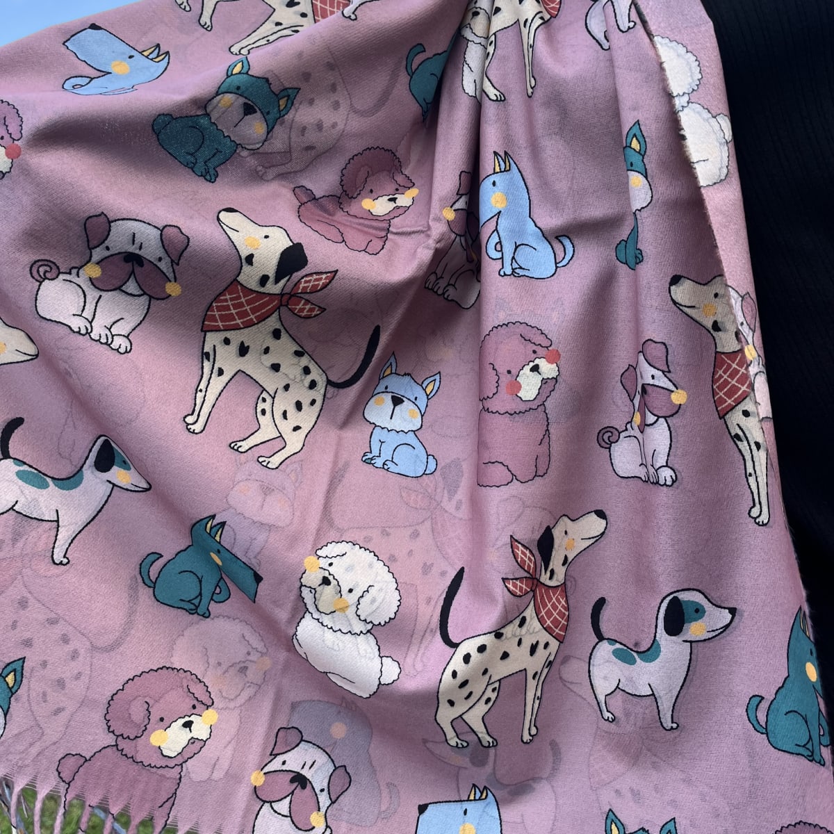 Bufanda Cashmere perritos rosado2