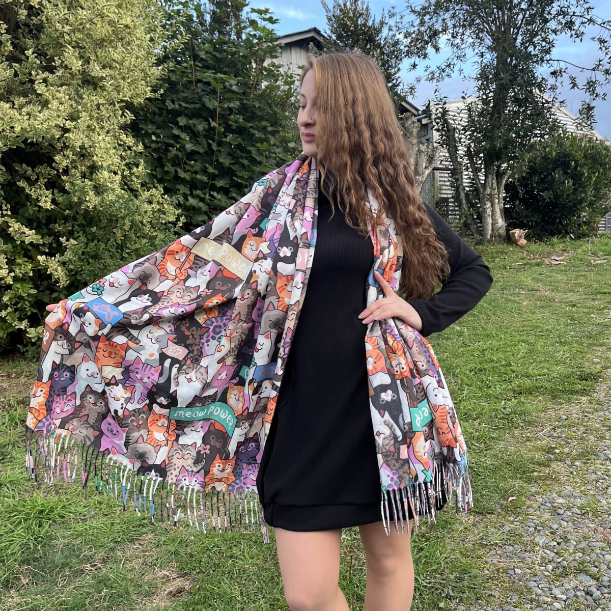 Bufanda Cashmere gatitos meow power cafe1