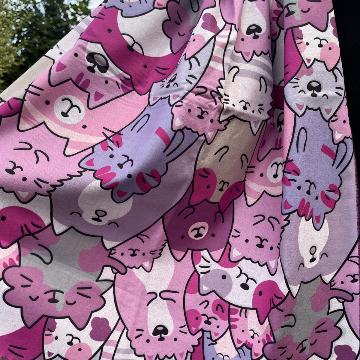 Bufanda Cashmere gatitos fucsia2