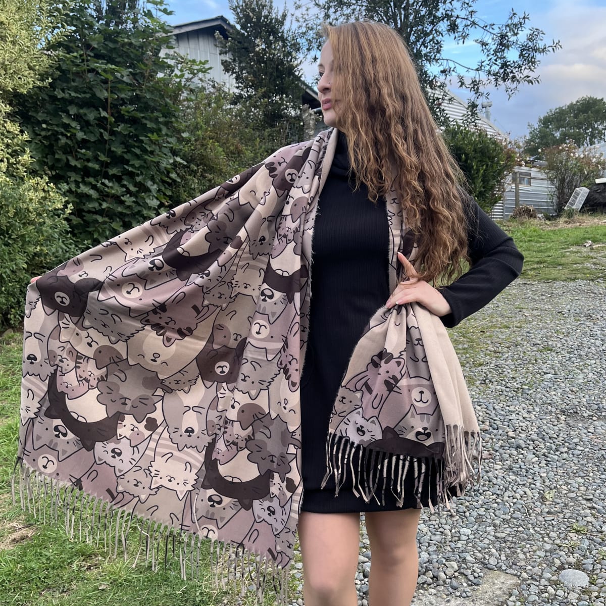 Bufanda Cashmere gatitos beige2