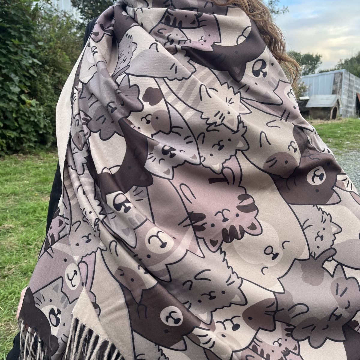 Bufanda Cashmere gatitos beige1