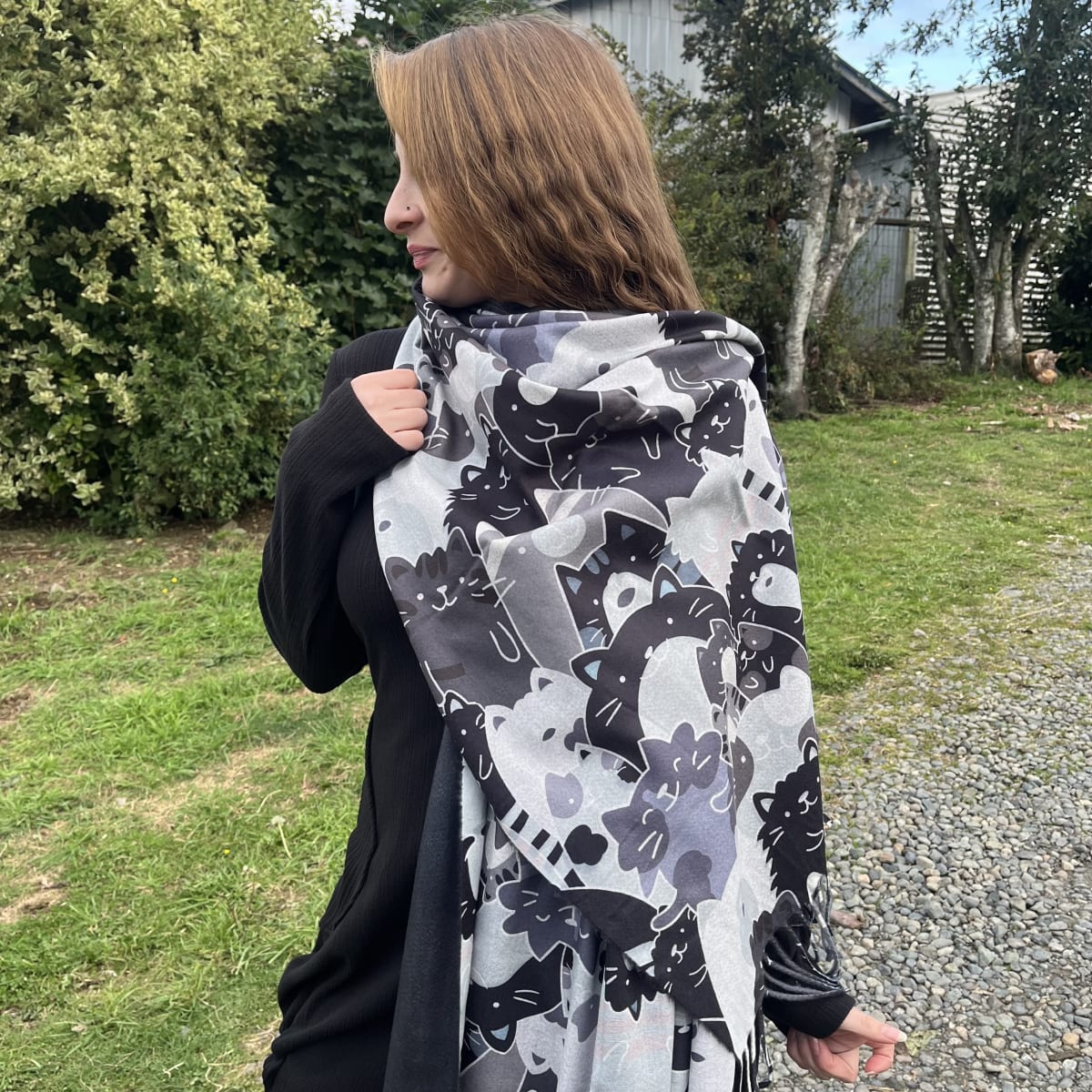 Bufanda cashmere gatitos negro3