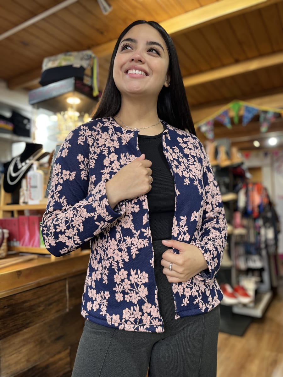 Blazer Marianela marino flores palo rosa1