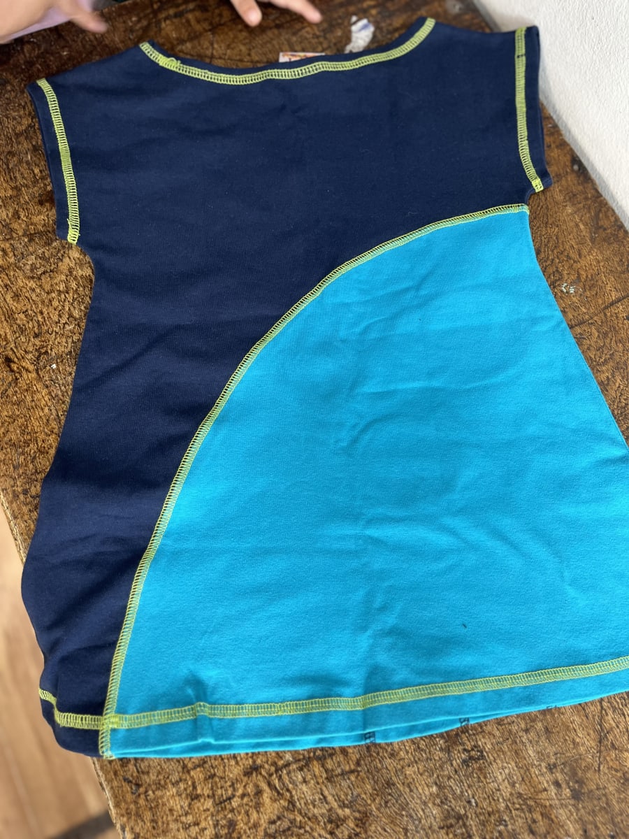 Vestido kisu niña bicolor calipso marino algodon pima2