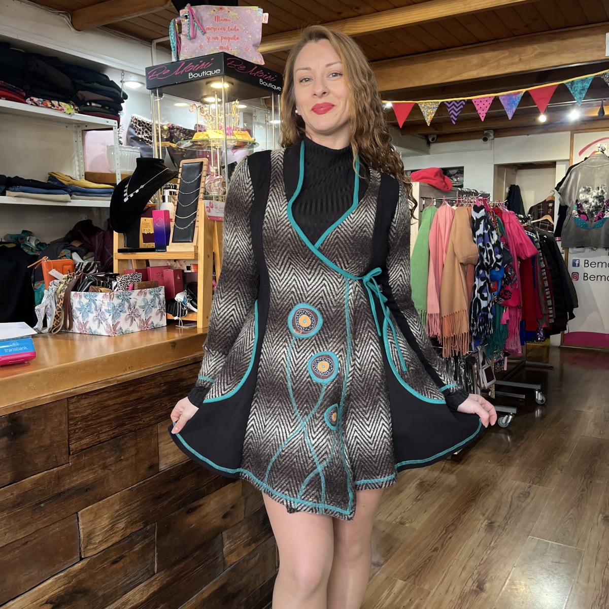 Abrigo Kisu doble cruce cafe jaspeado3