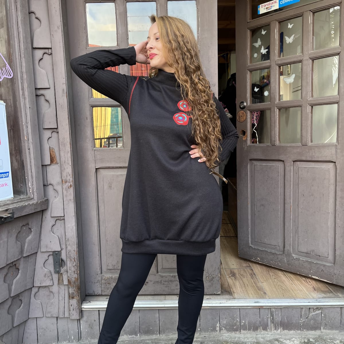 Vestido kisu Meli globo negro sin mangas2