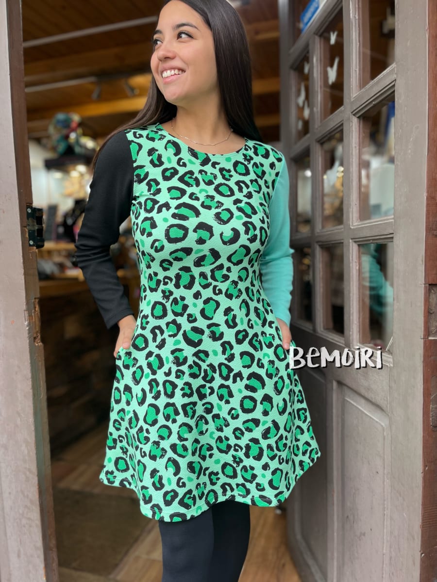 Vestido Roxana print con bolsillos2