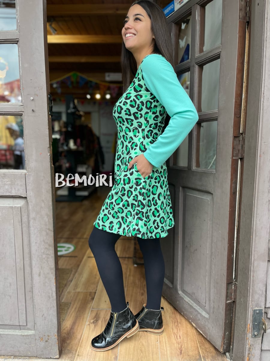 Vestido Roxana print con bolsillos3