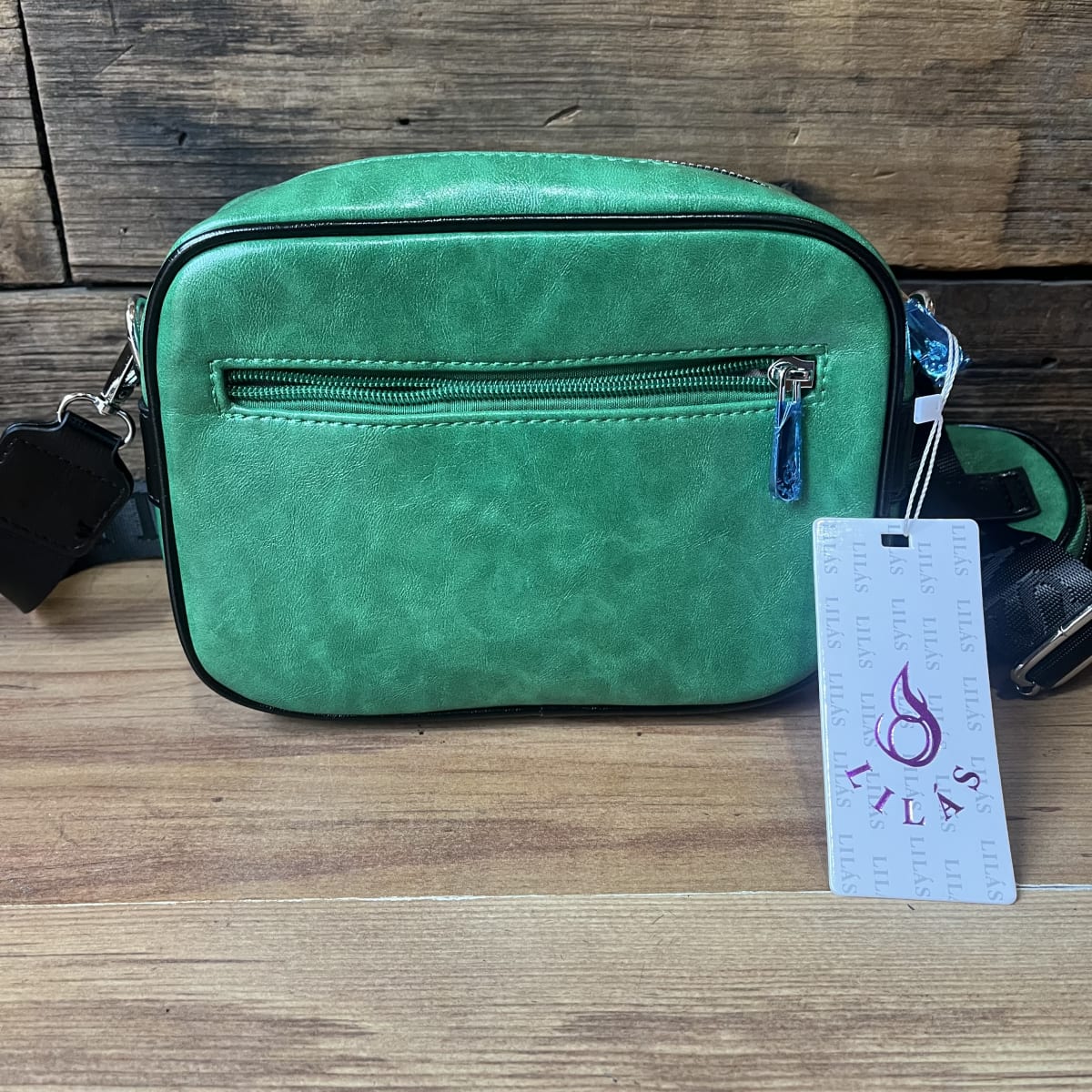 Cartera Lilás bandolera verde + monedero3