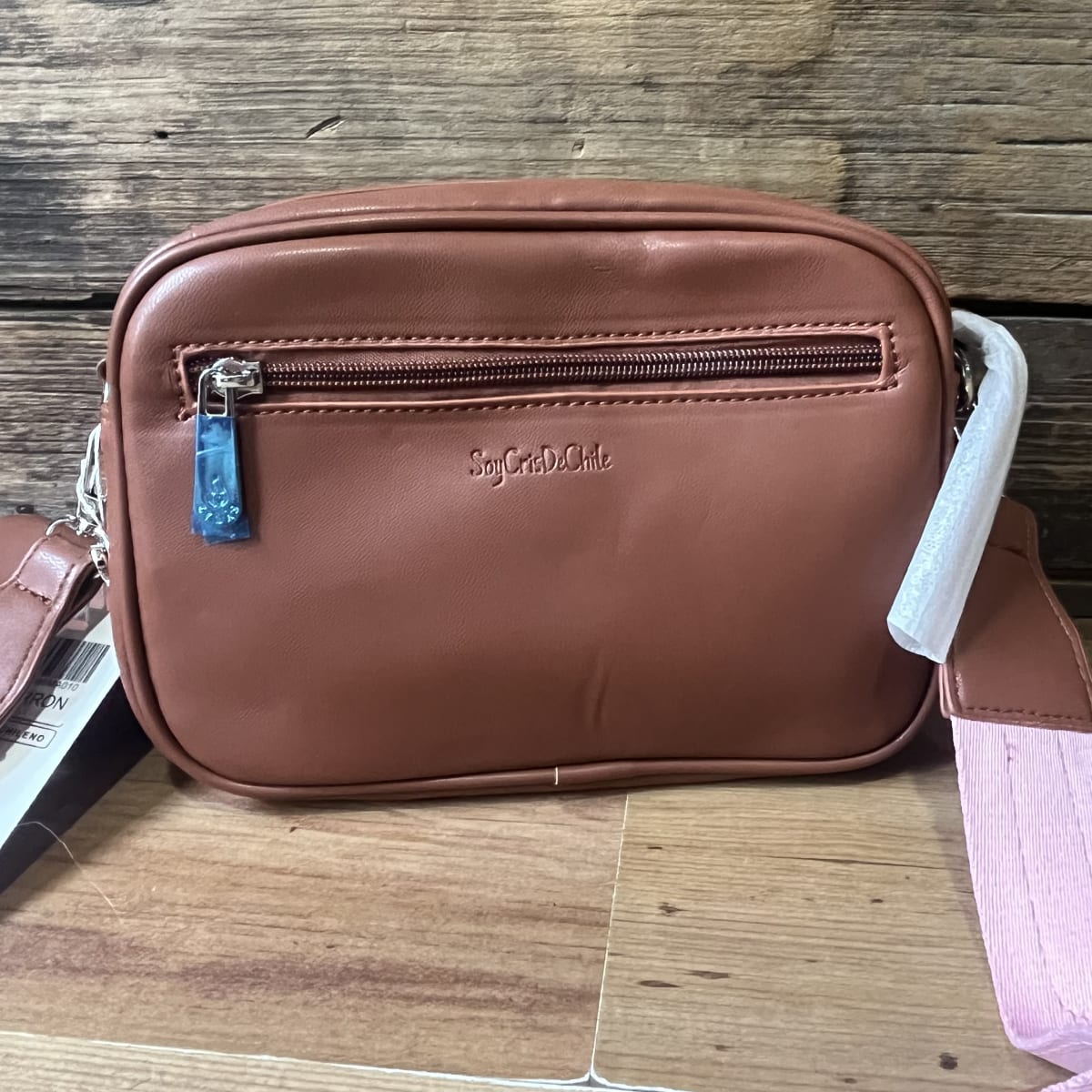 Cartera Lilás bicolor camel rosado + monedero4