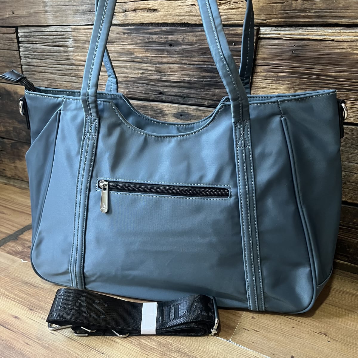 Cartera Lilás hombro celeste cielo impermeable con asa desmontable4