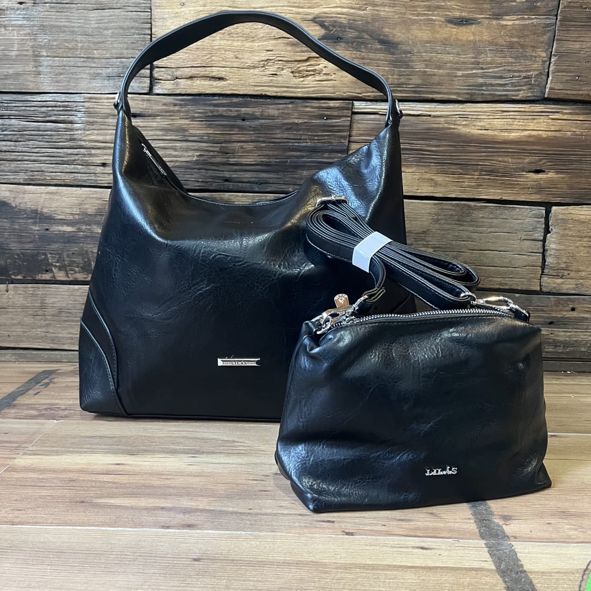 Cartera Lilás maxi negro + mini cartera1