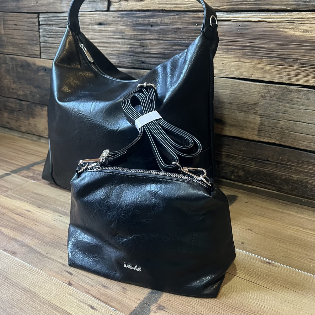 Cartera Lilás maxi negro + mini cartera6