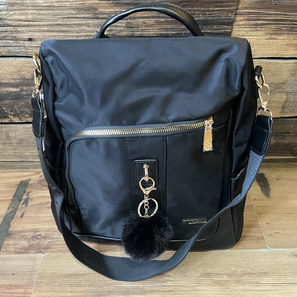 Mochila Lilás antirrobo negro llavero3